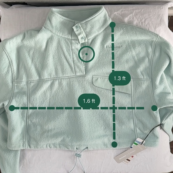 Athleisure Pantone x Forever 21 Sage Green Cropped Pullover | Size L | NWT - Picture 8 of 8